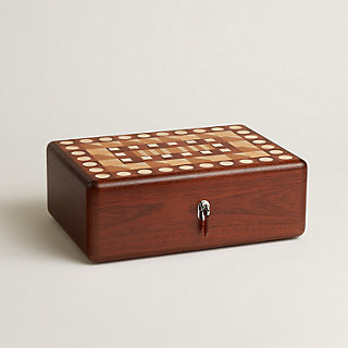 Casaque Jeux d'Ordre watch and cufflink box - Beige | Hermès USA